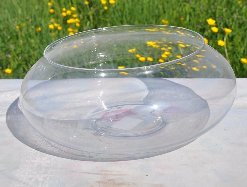 centre de table decoratif en verre transparent, Huis en Inrichting, Woonaccessoires | Overige, Zo goed als nieuw, Glas, Wit, Ophalen of Verzenden