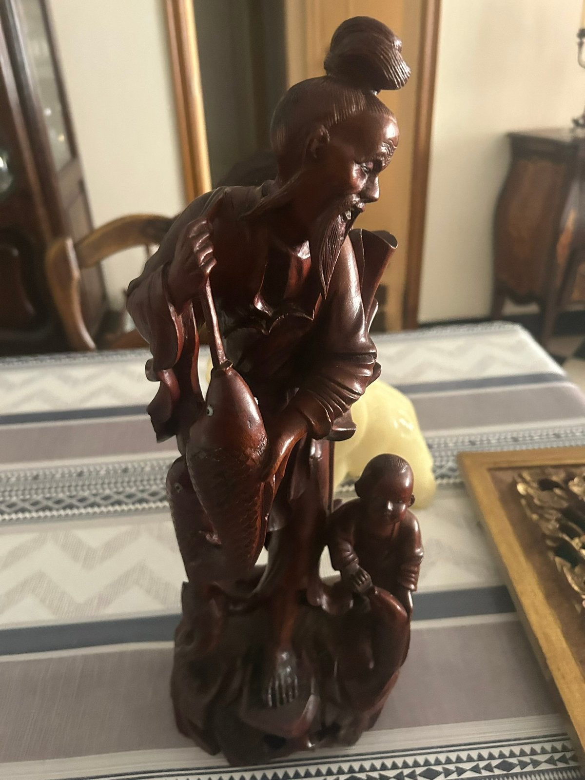 Très belle, statue chinoise, Enlèvement, Comme neuf, Bois