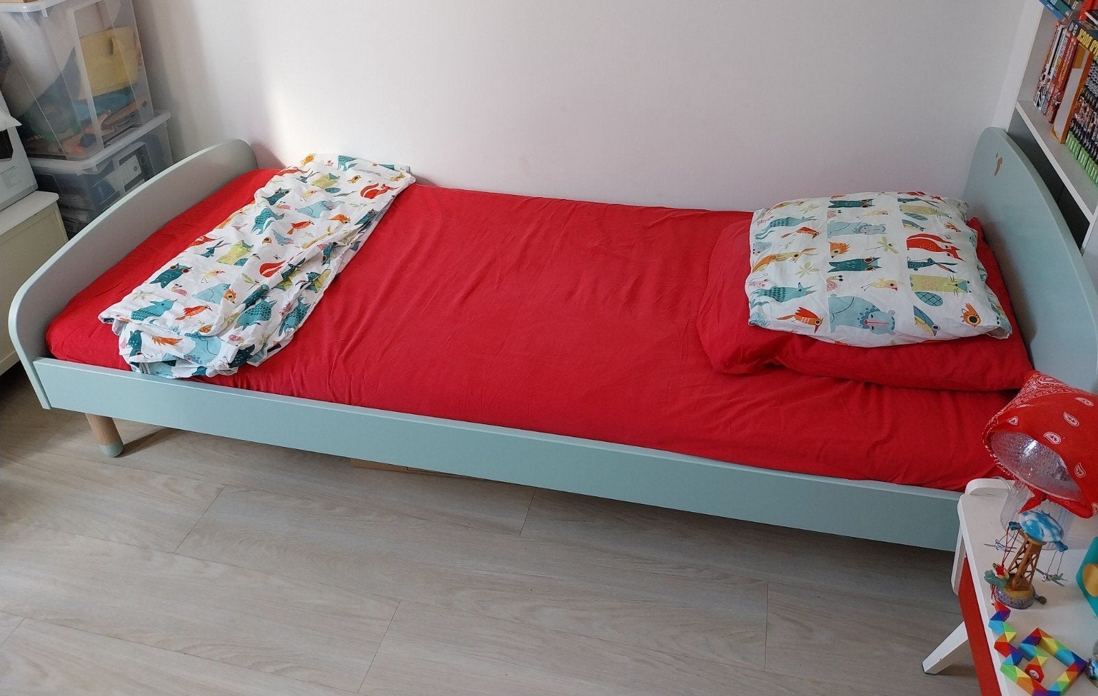 FLEXA DOTS 90x200 kinderbed, Ophalen, 85 tot 100 cm, Gebruikt, Lattenbodem