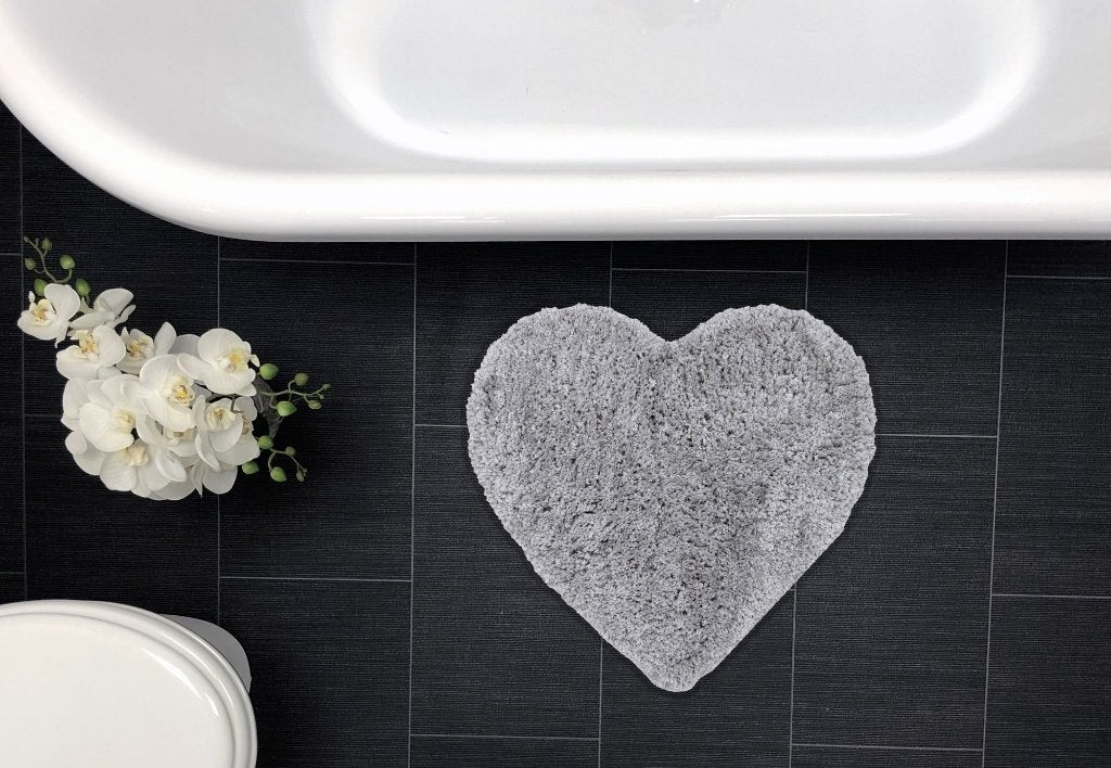 Tapis/tapis de bain "coeur gris", neuf, Enlèvement, Neuf