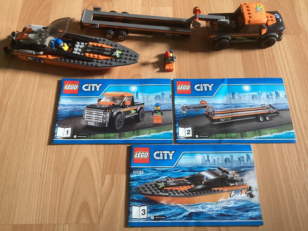Lego 4x4 met Speedboot 60085, Compleet, City, Lego, Ophalen of Verzenden