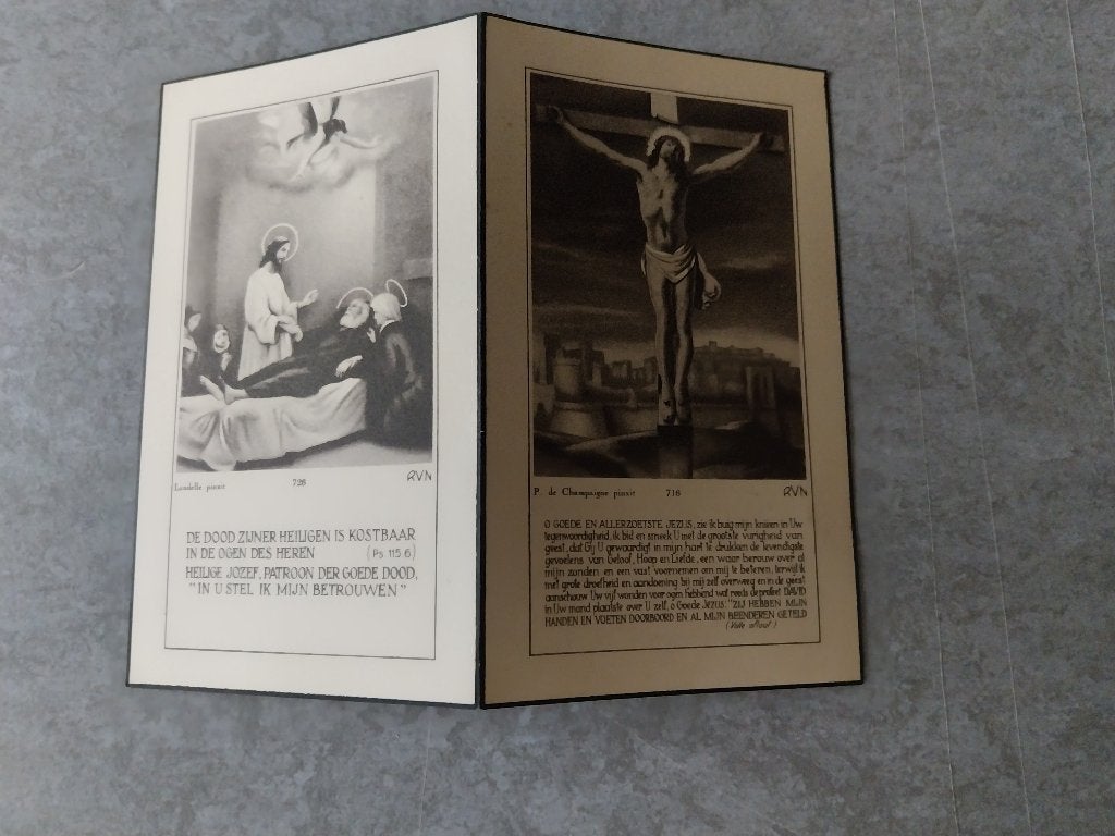 Carte de décès De Witte Van Den Wyngaert Alost 1952, Collections, Images pieuses & Faire-part, Enlèvement ou Envoi, Carte de condoléances