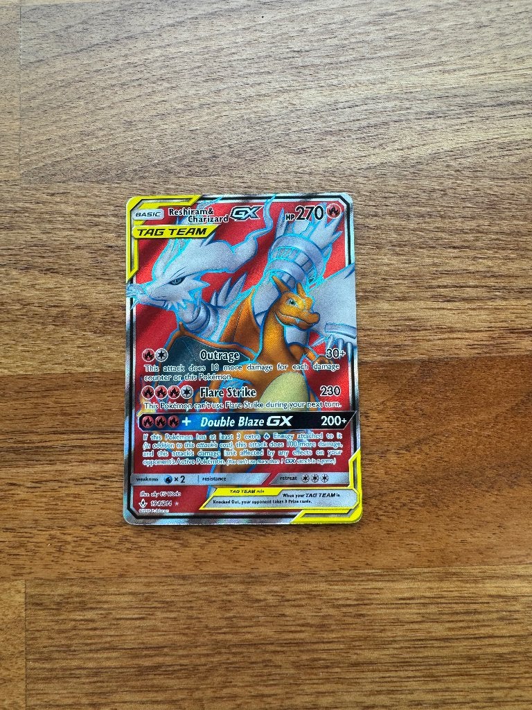 Reshiram & Charizard GX 194/214 - Full Art - Pokémon, Hobby en Vrije tijd, Verzamelkaartspellen | Pokémon, Ophalen, Zo goed als nieuw