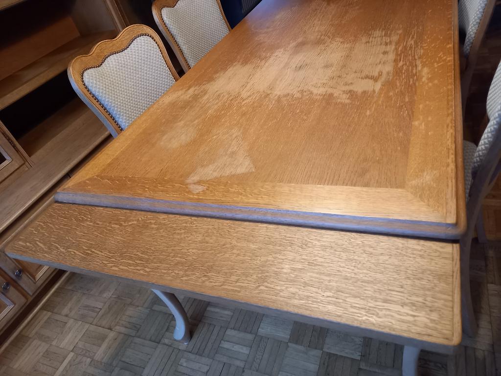 Vintage eetkamertafel met 5 stoelen, Huis en Inrichting, Ophalen, Gebruikt, Overige materialen