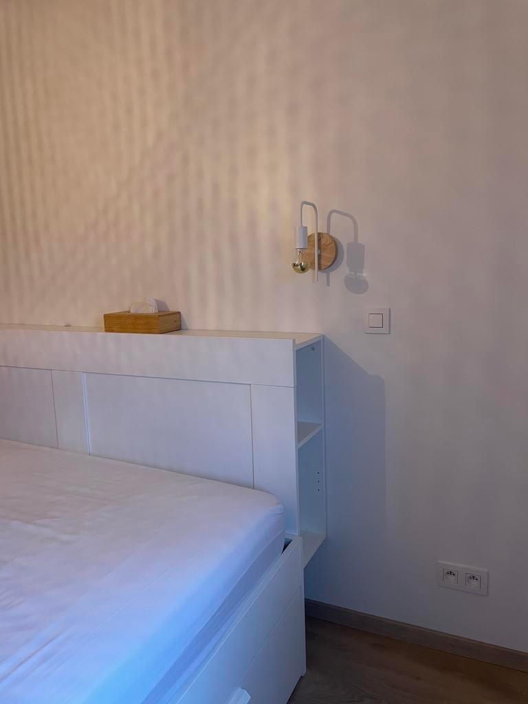 BRIMNES Hoofdeinde bed met bergruimte Ikea, Huis en Inrichting, Ophalen, Nieuw, Tweepersoons, Ikea