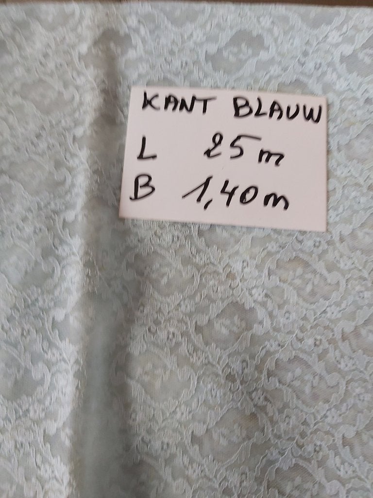 blauwe kant stof stoffen veritas naaibenodigheden vintage, Hobby en Vrije tijd, Ophalen of Verzenden, Nieuw, Kant, 120 cm of meer