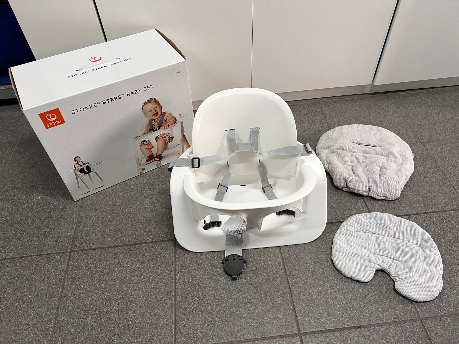 Stokke Steps Babyset (accesoire), Ophalen of Verzenden, Gebruikt, Meegroeistoel, Stoelverkleiner