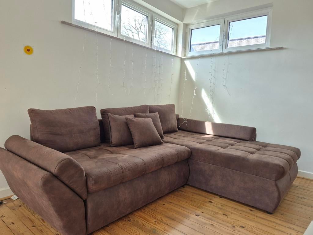 Sofa cum semi bed with cushions and storage, Ophalen, Gebruikt
