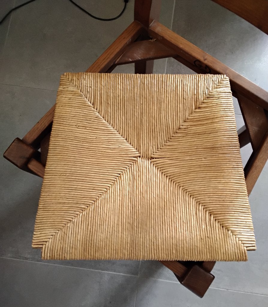 Chaise avec assise paillée, Maison & Meubles, Chaises, Comme neuf, Brun, Enlèvement, Cinq, Six Chaises ou plus