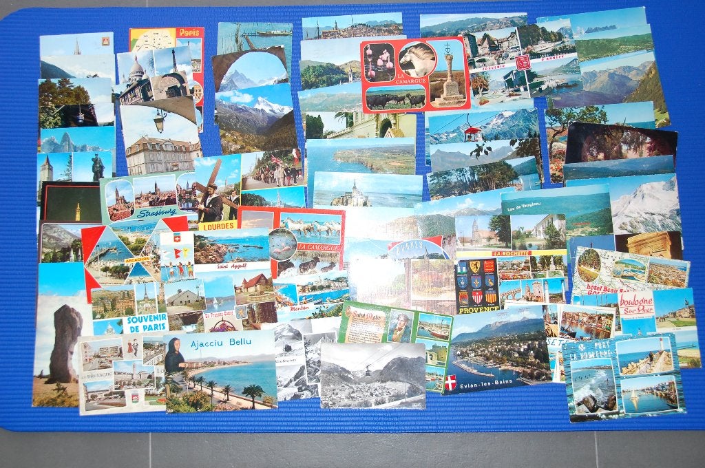 postkaarten FRANKRIJK : 70 stuks, Verzamelen, Postkaarten | Buitenland, Verzenden, 1960 tot 1980, Gelopen, Frankrijk
