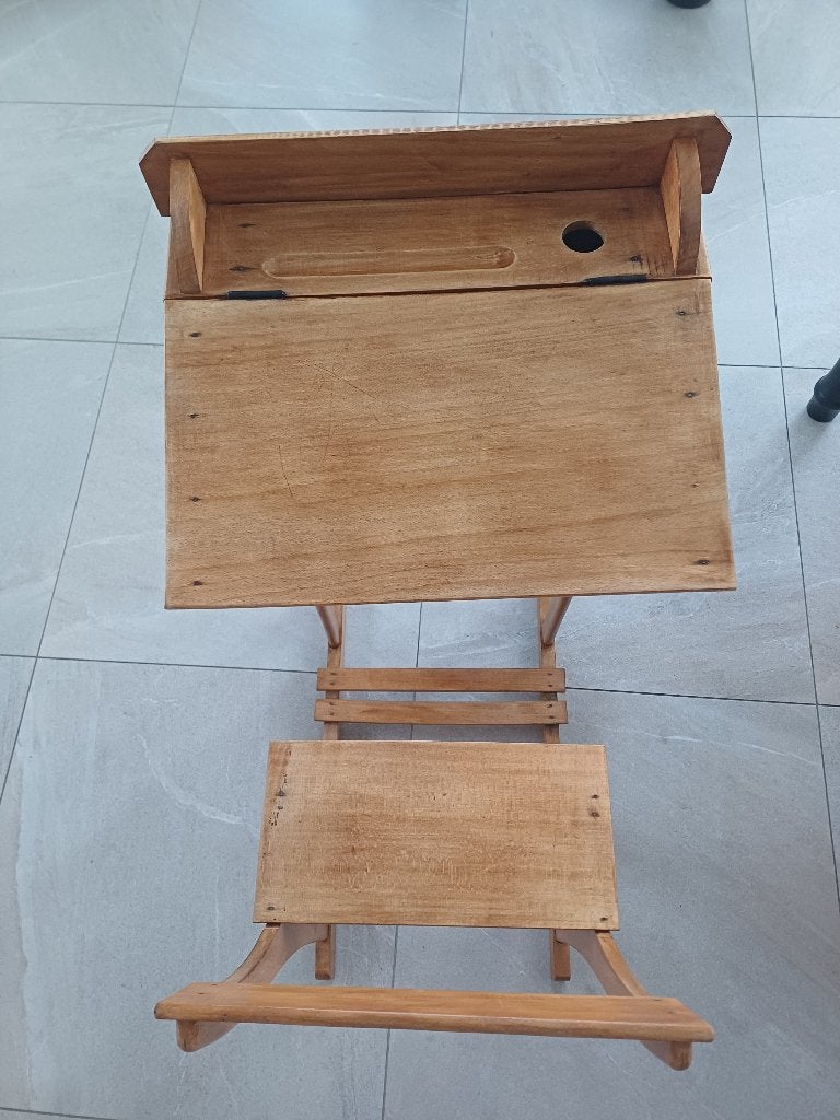 Banc scolaire restauré ancien/de haute qualité, Antiquités & Art, Enlèvement