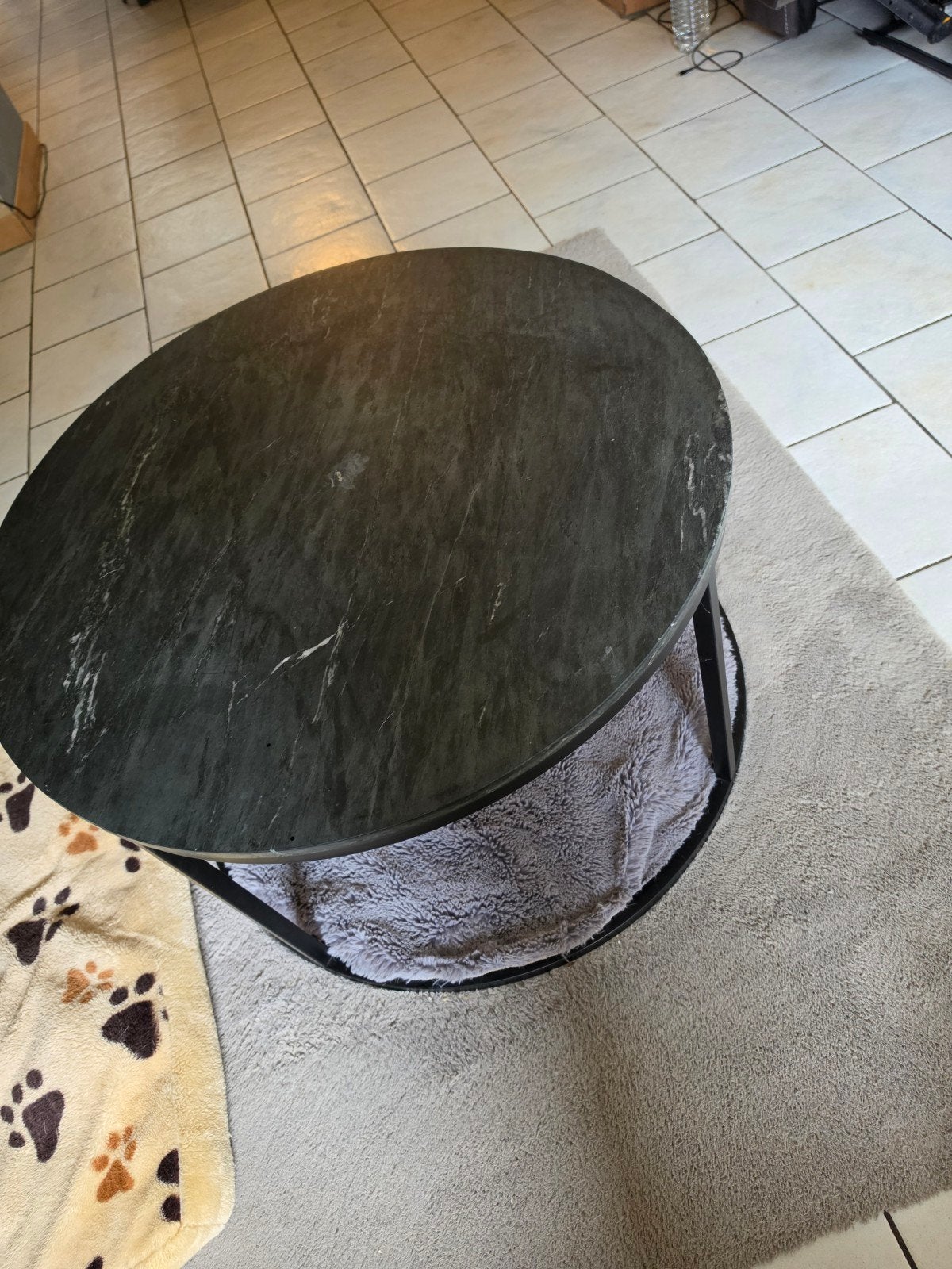Table basse, Maison & Meubles, Rond, Comme neuf, Enlèvement, 50 à 100 cm