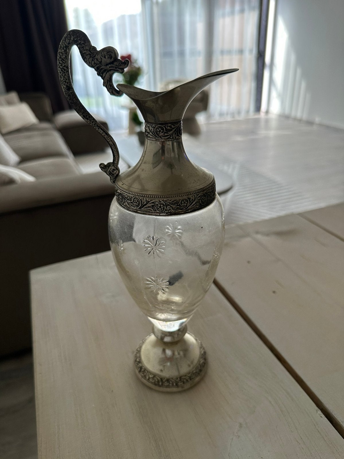 Vintage Italian Glass Karaf – Galbiati Milaan, Enlèvement ou Envoi