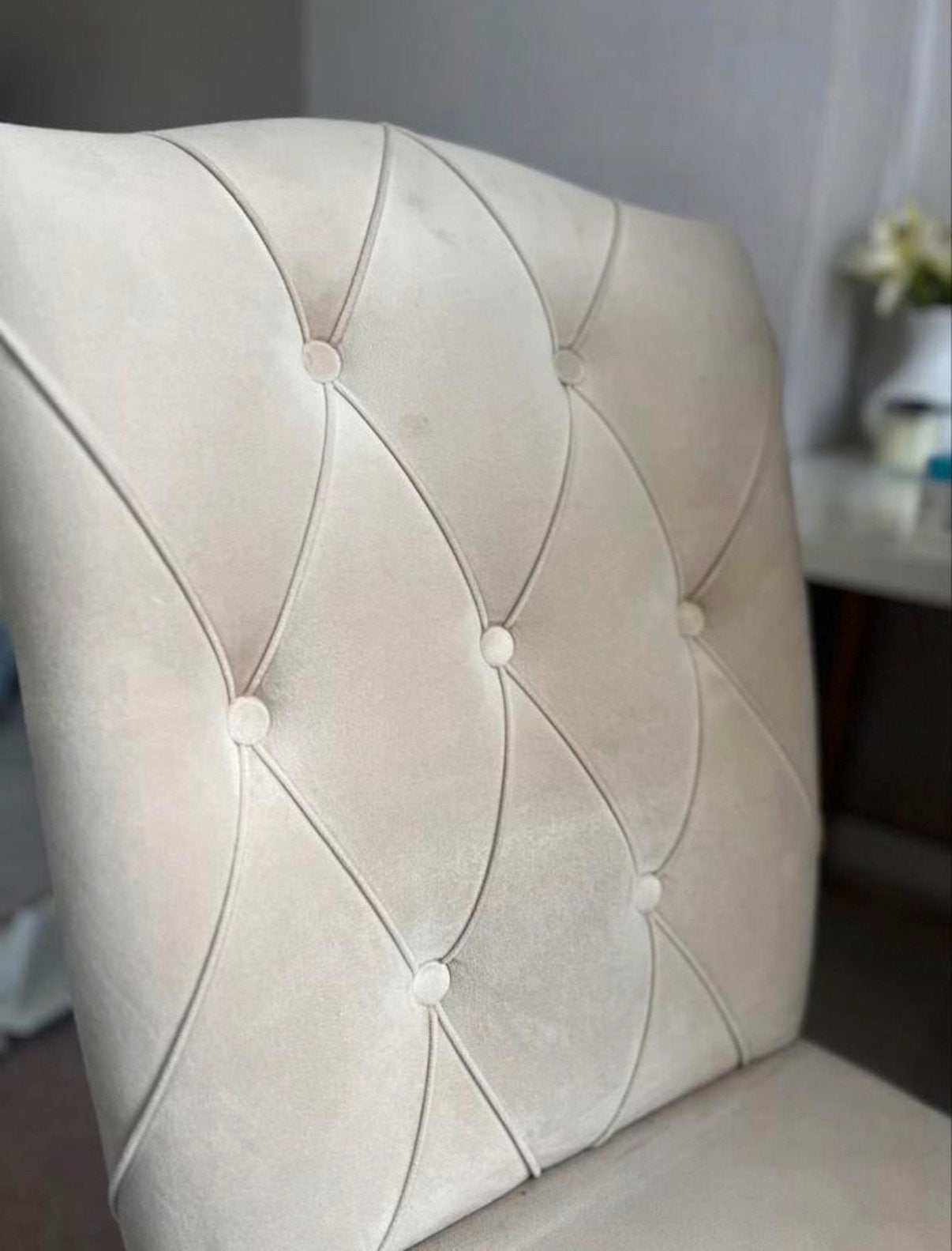 6 beige eetkamerstoelen, Maison & Meubles, Chaises, Comme neuf, Enlèvement
