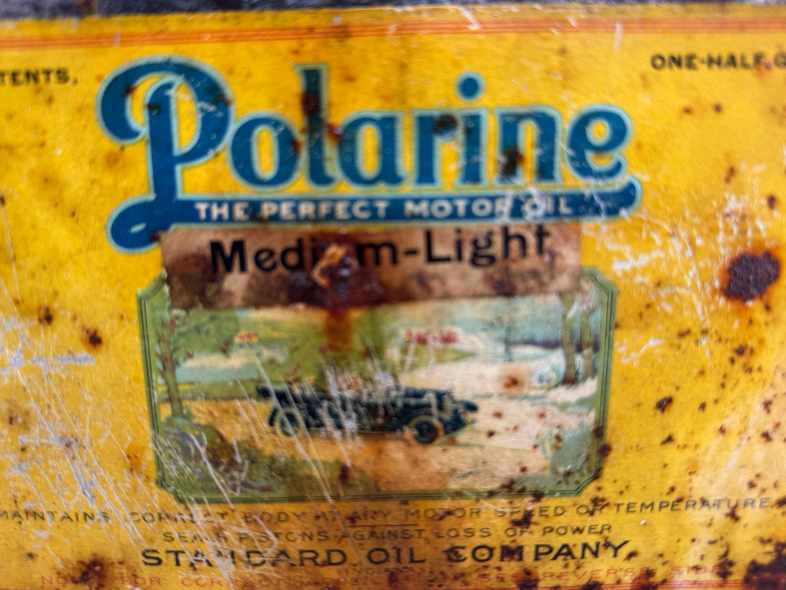 Ancien bidon d'huile Polarine Vintage, Collections, Boîte en métal, Enlèvement ou Envoi, Utilisé, Autre, Autres marques