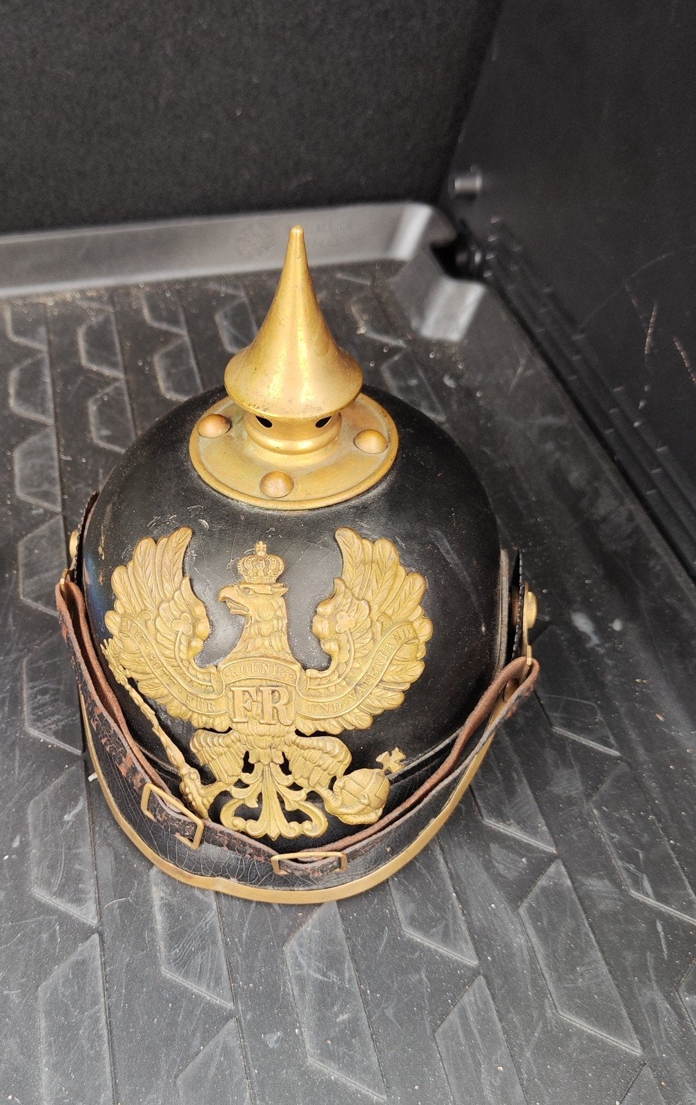ww1 1914 Duitse Pickelhaube punthelm, Ophalen of Verzenden, Landmacht, Helm of Baret