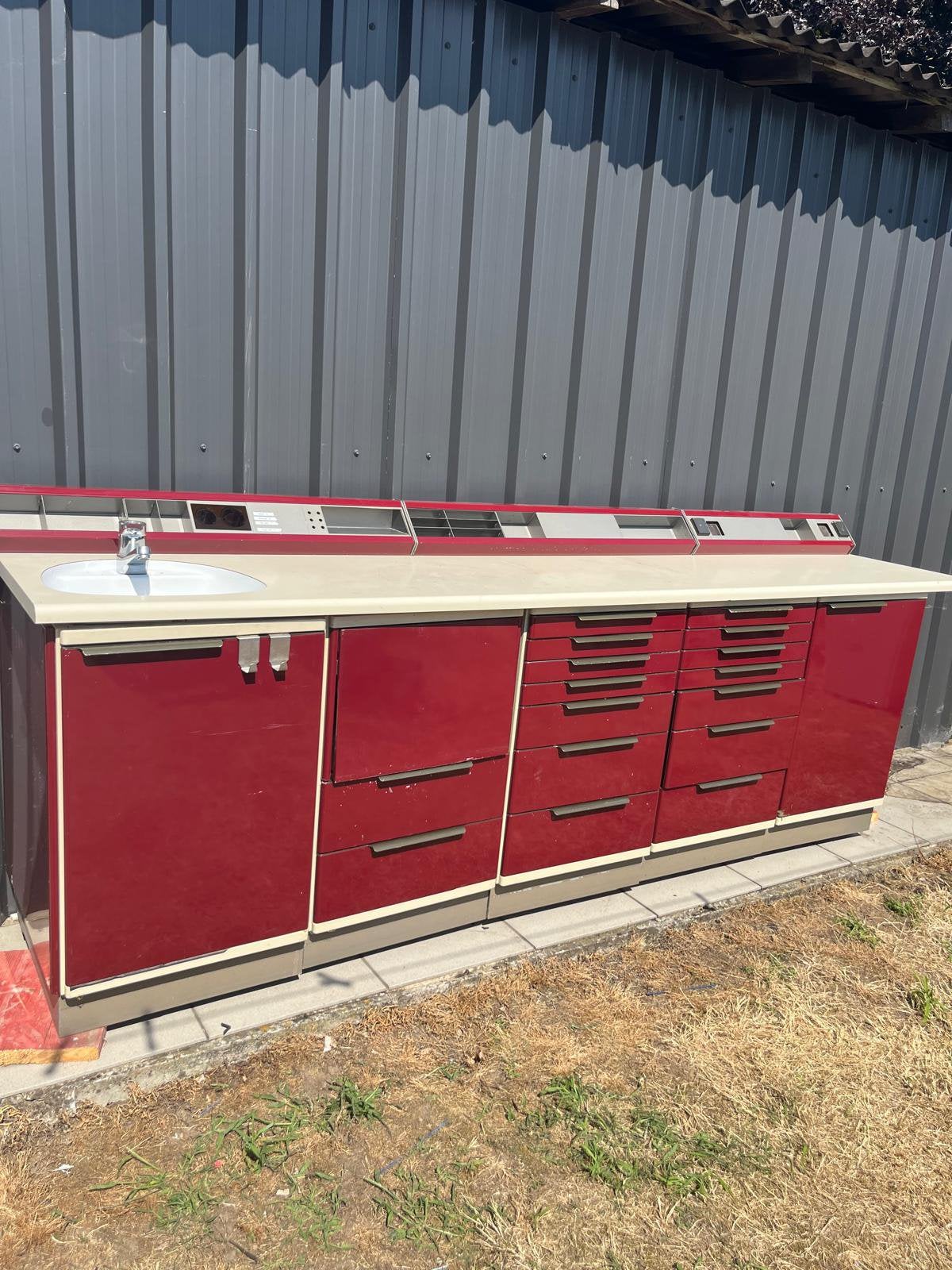 Metaal kast met lavabo, Jardin & Terrasse, Enlèvement, Comme neuf, Métal