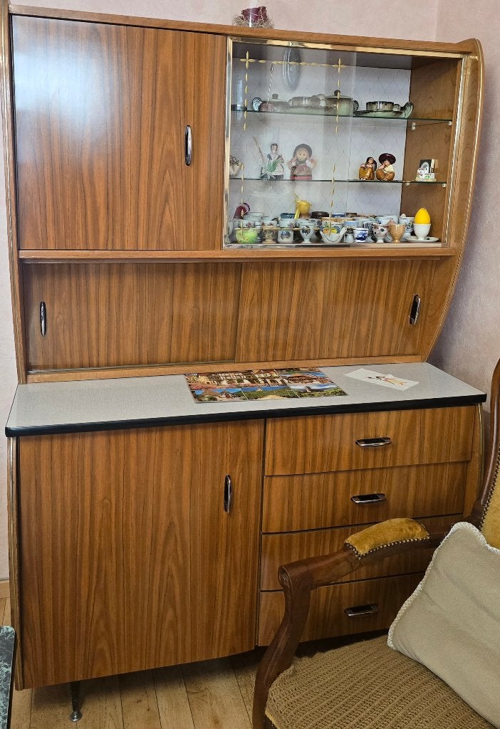 Vintage keukenmeubilair, Huis en Inrichting, Keuken | Keukenelementen, Ophalen, Gebruikt, 100 tot 150 cm, Bruin