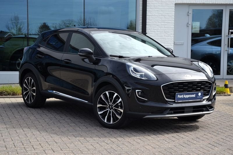 Ford Puma EcoBoost mHEV Titanium, Auto's, Ford, Voorwielaandrijving, Leder en Stof, Zwart, Bedrijf