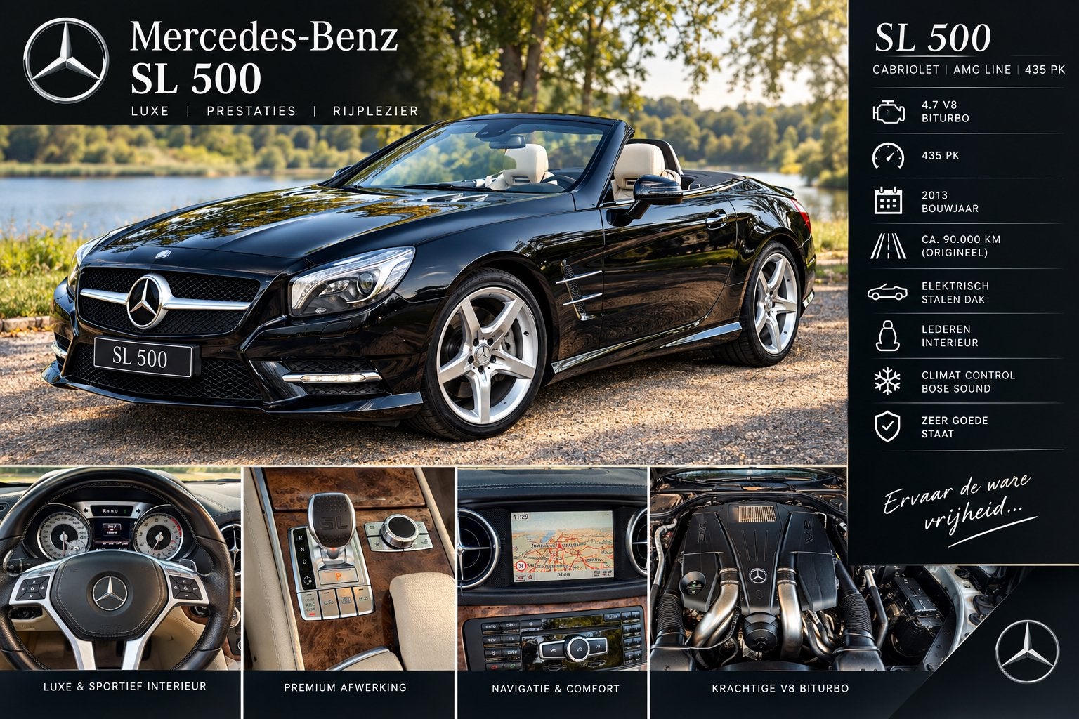 Mercedes SL500 à seulement 100 000 km !, Autos, Cuir, Euro 5, Achat, Entreprise