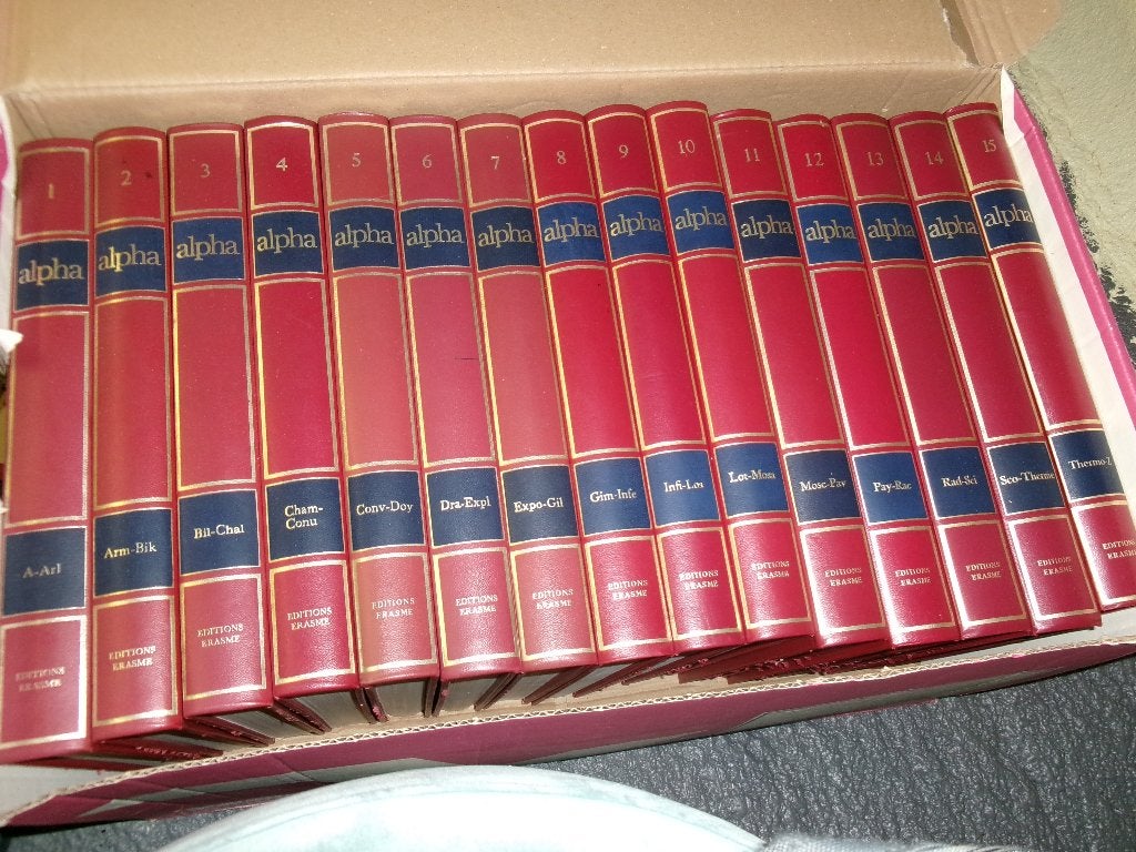 Encyclopédie en couleurs Alpha 15 volumes, Livres, Série complète, Édition Érasme, Enlèvement, Général