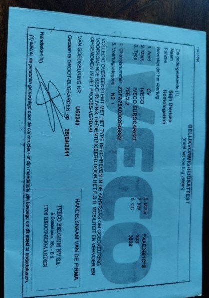 IVECO VRACHWAGEN MET BAK EN LAADKLEP, Auto's, Euro 5, Iveco, Particulier, Te koop