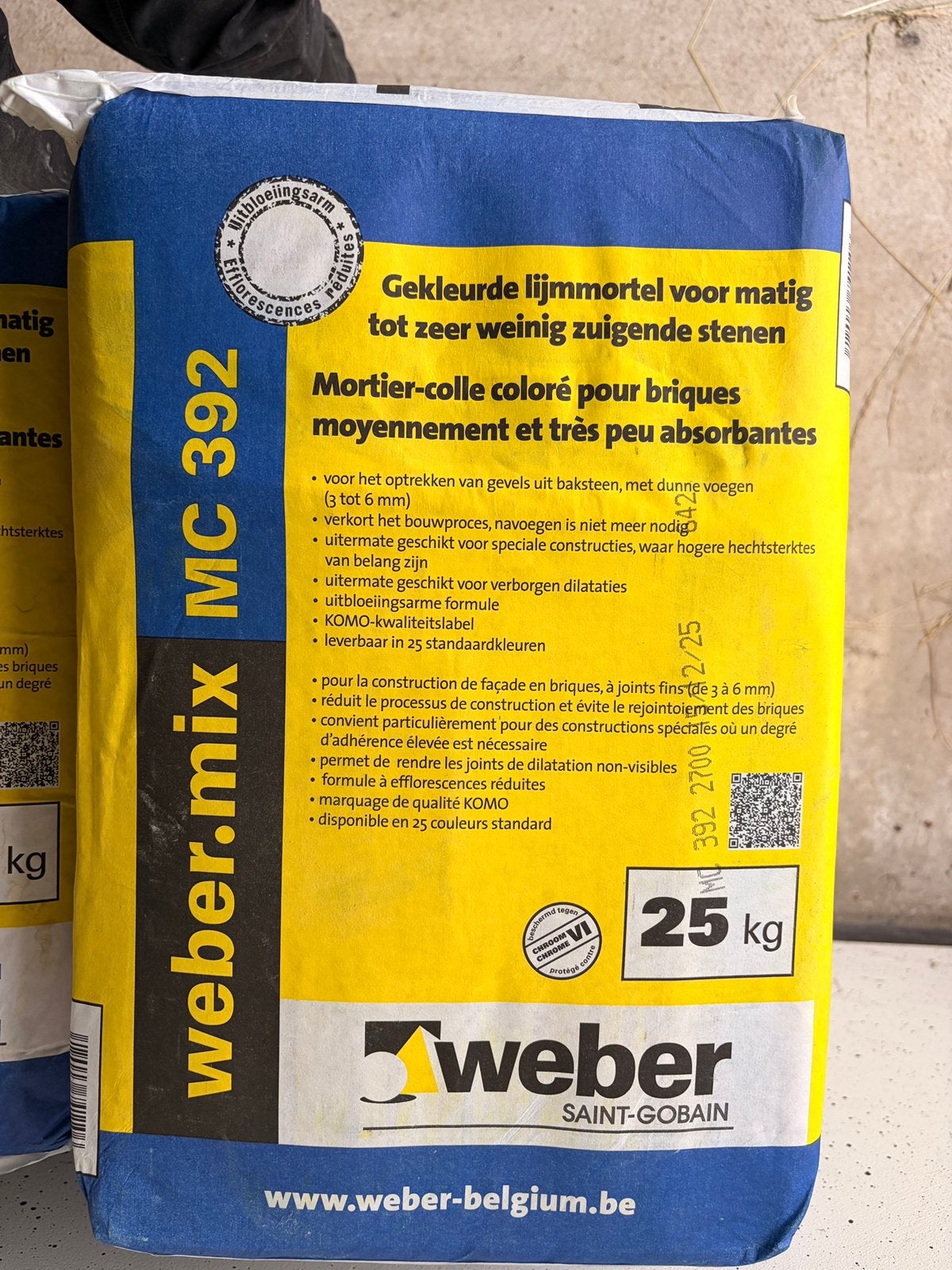 Weber lijm zakken 2700, Bricolage & Construction, Enlèvement, Neuf