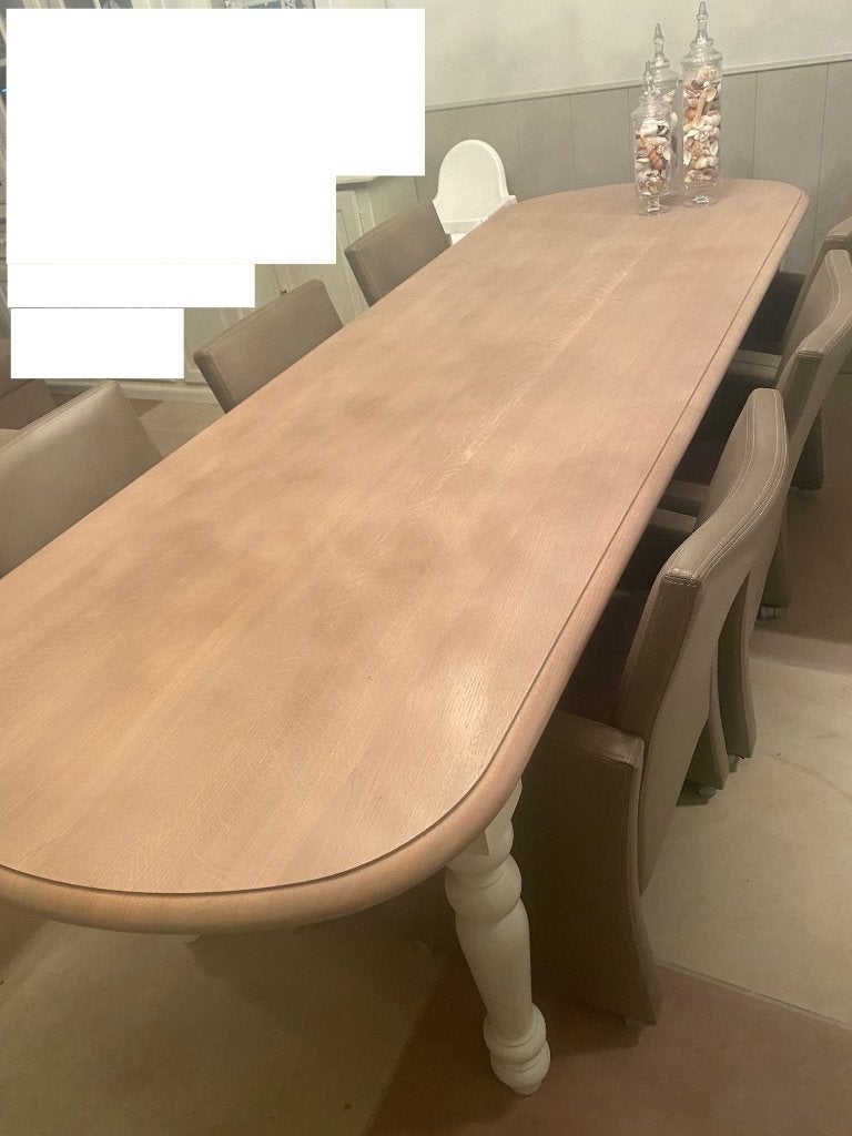 Eettafel eiken blad, Ophalen, Flamant, Eikenhout, 200 cm of meer