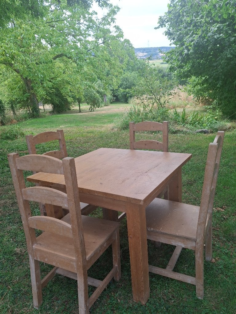 Table chaises, Enlèvement, Utilisé, Pin