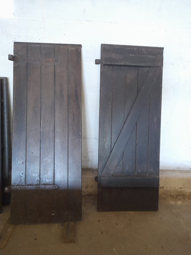 sierluiken,poor;klapdeur enz:massief afzelia hout:echt sterk, 25 à 50 cm, Moins de 100 cm, Enlèvement, Utilisé