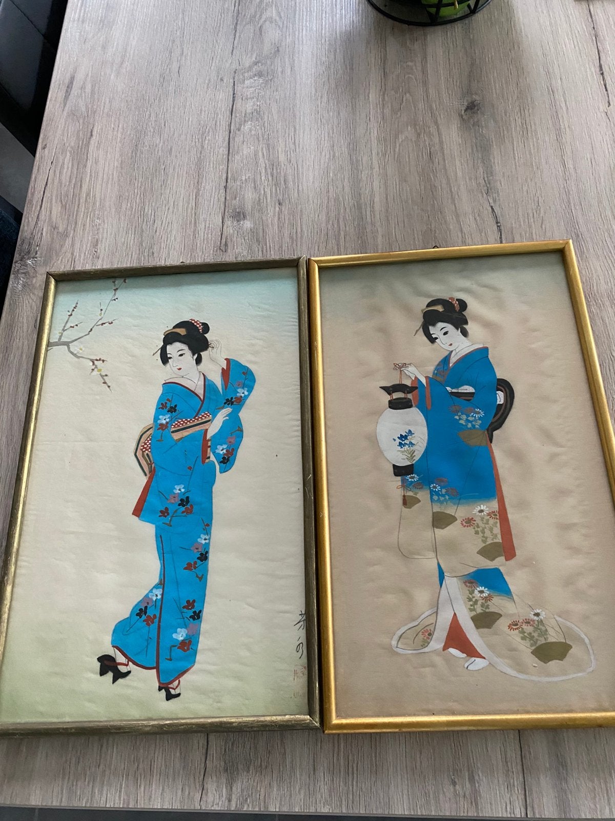 Japanse zijdeschilderijen, Huis en Inrichting, Ophalen, Zo goed als nieuw