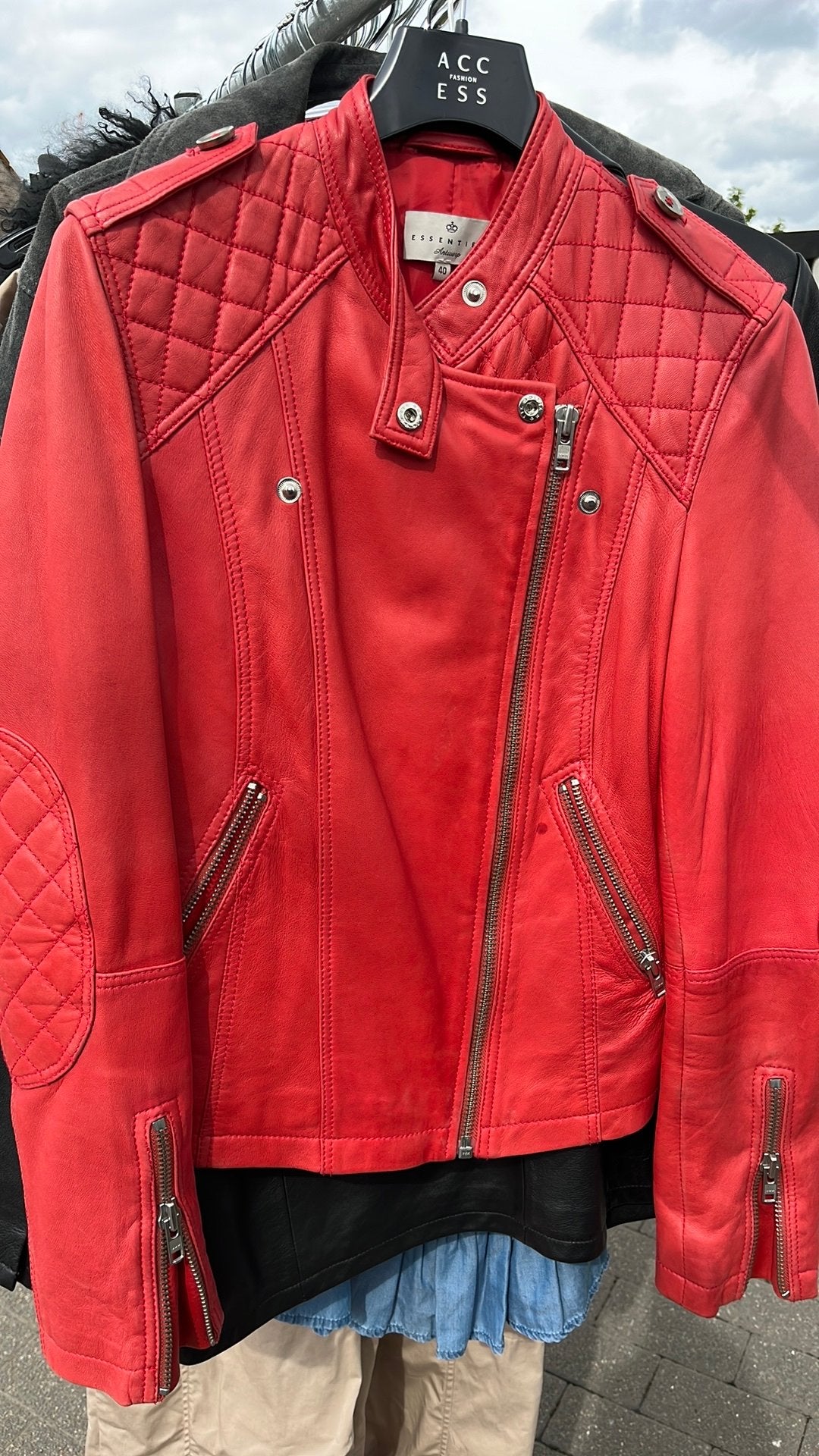 lederen jacket van Essentiële Antwerp maat 40, Kleding | Dames, Ophalen of Verzenden, Zo goed als nieuw, Maat 38/40 (M)