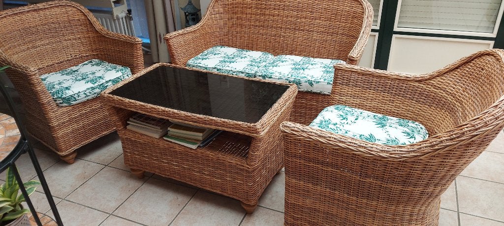 rotan salon, Huis en Inrichting, Zetels | Zetels, Ophalen, Gebruikt, Riet of Rotan