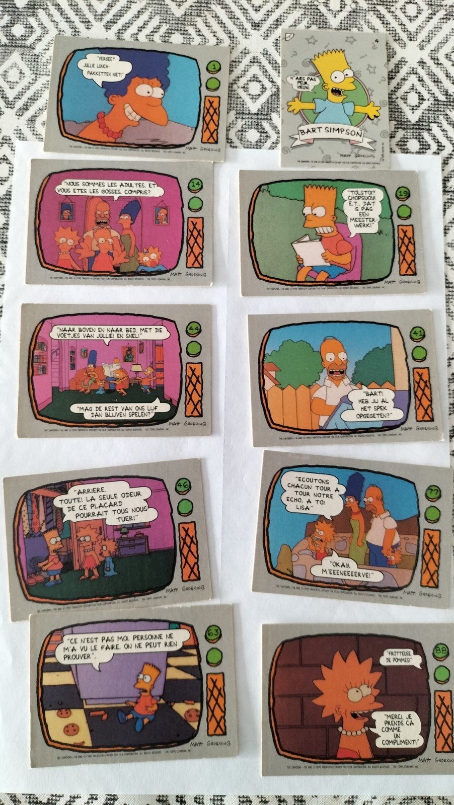 cartes Simpson, Collections, Enlèvement