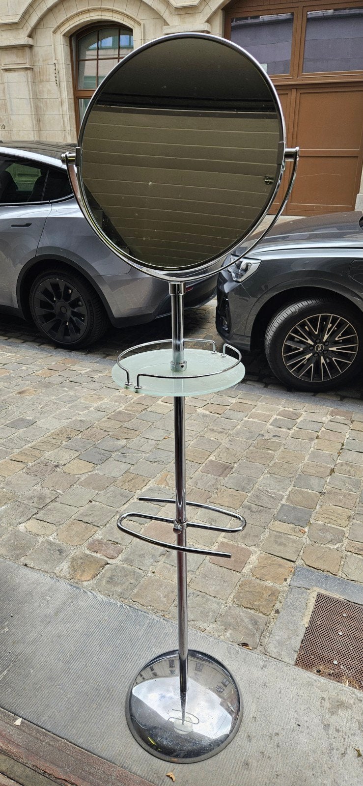 Miroir de salle de bain pivotant sur pied, Maison & Meubles, Enlèvement, Utilisé, Autres types