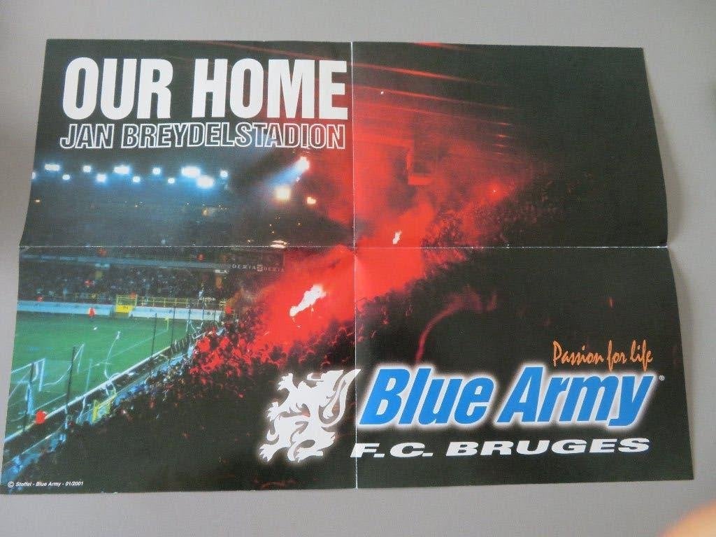Poster Club Brugge Jan Breydelstadion Blue Army, Verzenden, Zo goed als nieuw, Poster, Plaatje of Sticker