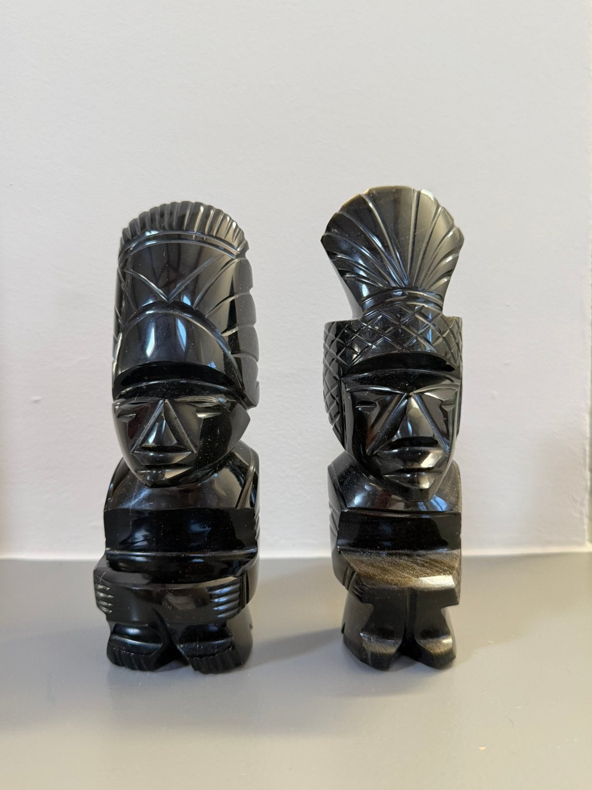 Zwarte beelden, Antiquités & Art, Art | Art non-occidental, Mexique, Enlèvement, Sculpté, Verre