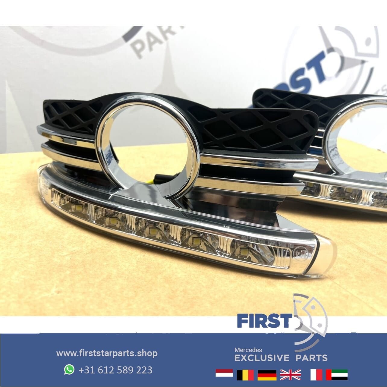 W204 MISTLAMPEN SET Pre-Facelift LED dagrijverlichting LR SE, Auto-onderdelen, Gebruikt, -, Ophalen of Verzenden, -