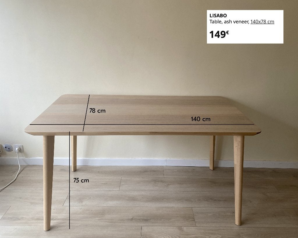 Table IKEA, 100 à 150 cm, Cinq personnes ou plus, Comme neuf, Enlèvement
