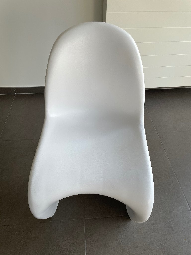 Witte kunststof kuipstoelen, Huis en Inrichting, Ophalen, Kunststof, Gebruikt, Wit