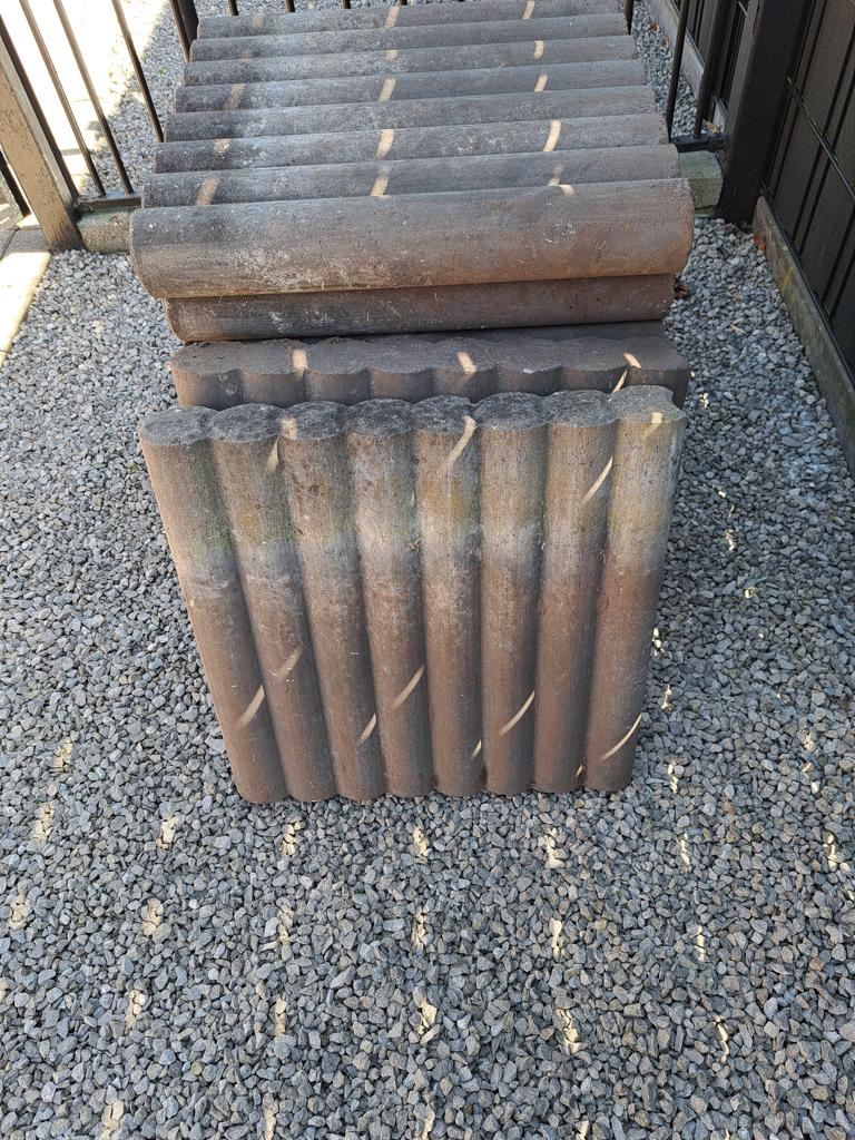 Palissadebanden 50x50 antraciet 10 stuks, Tuin en Terras, Tegels en Klinkers, Ophalen, Gebruikt, Overige typen, Minder dan 5 m²