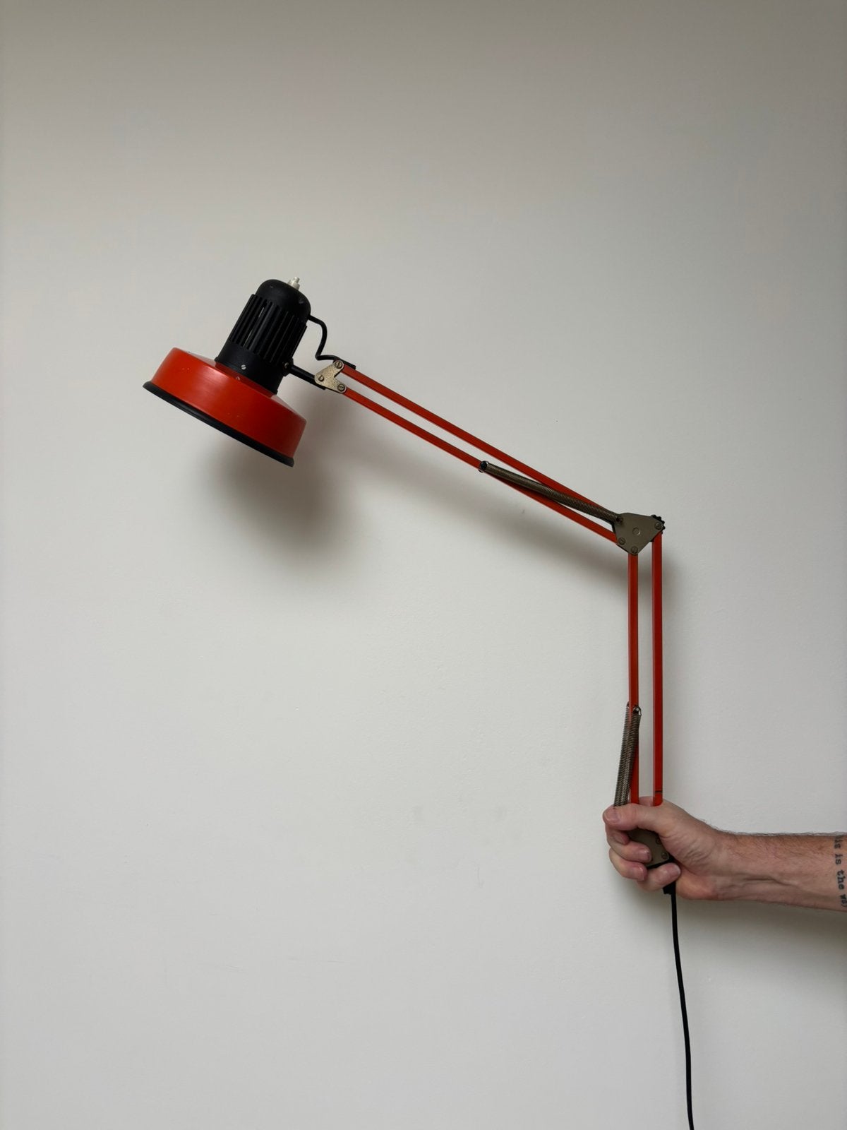 70’s Vintage architectenlamp oranje – werkend met tafelklem, Ophalen