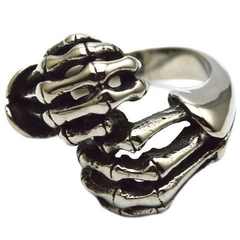 Bague squelette de motard détaillée en acier inoxydable, Bijoux, Sacs & Beauté, Bagues, Enlèvement ou Envoi, Neuf, Fer ou Acier