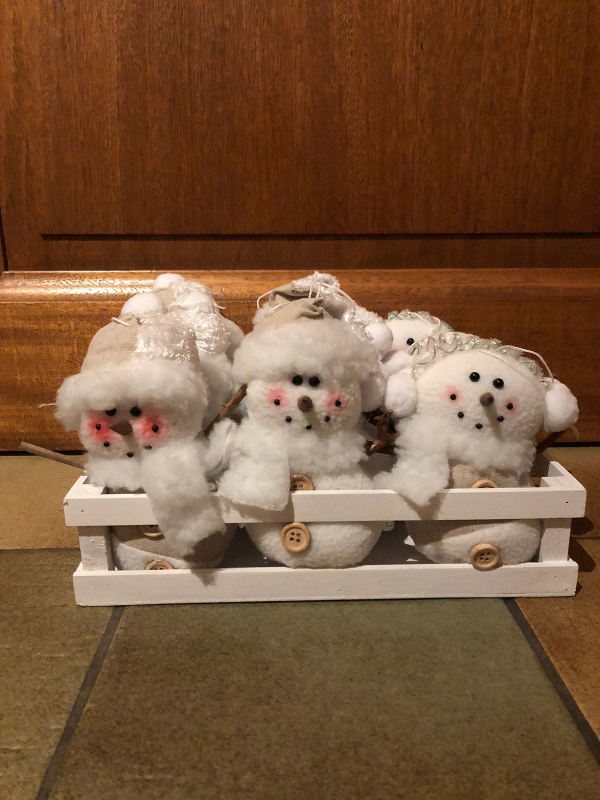 Caissette vintage avec 12 bonhommes de neige de Noël, Enlèvement ou Envoi, Neuf