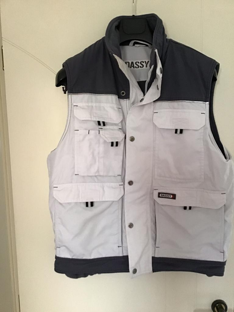 Sportieve bodywarmer, wit/donker grijs, L, Ophalen of Verzenden, Nieuw, Maat 52/54 (L), Wit