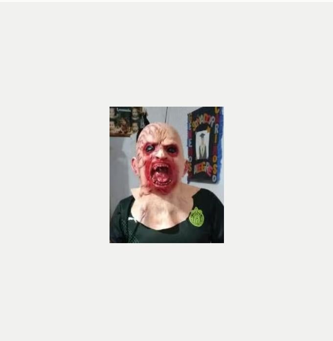 Enge Zombie met kale kop full face latex masker, Verzenden, Nieuw