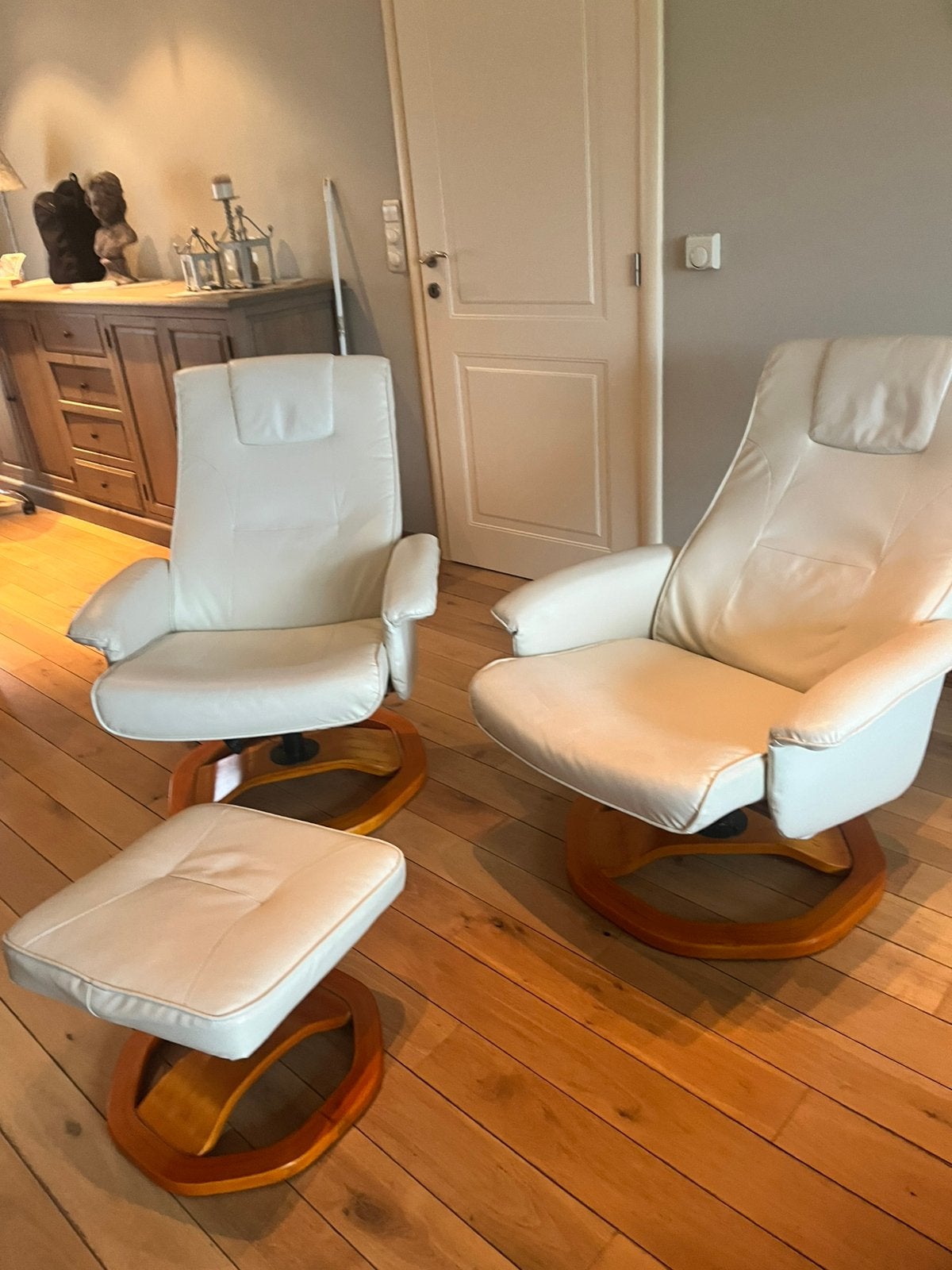 2 relaxzetels met 2 ! voetbanken, 75 à 100 cm, Une personne, Synthétique, Enlèvement
