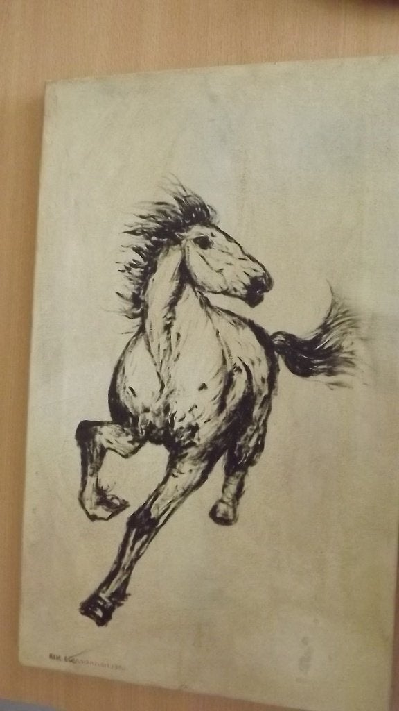 RICH A INVENTÉ LE CHEVAL BLANC, Enlèvement ou Envoi, Expressionniste, Technique mixte, Peint à la main