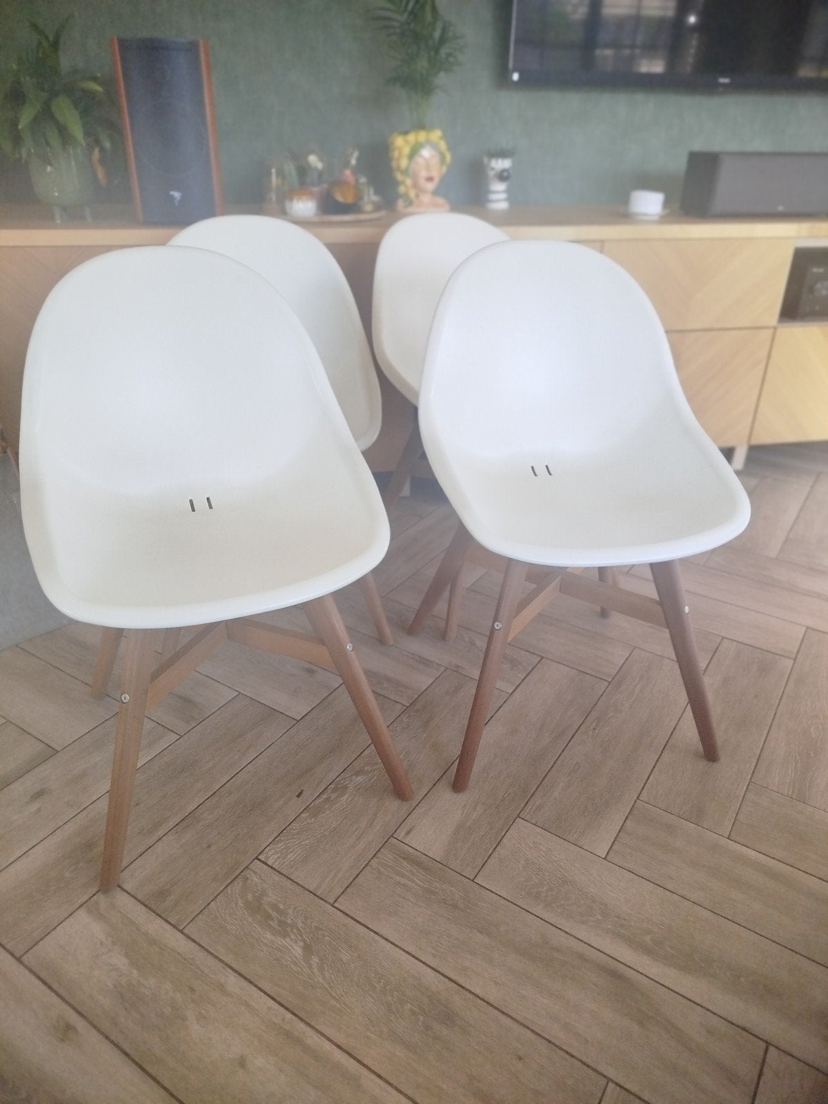 4 kuipstoelen wit, Huis en Inrichting, Stoelen, Ophalen, Wit