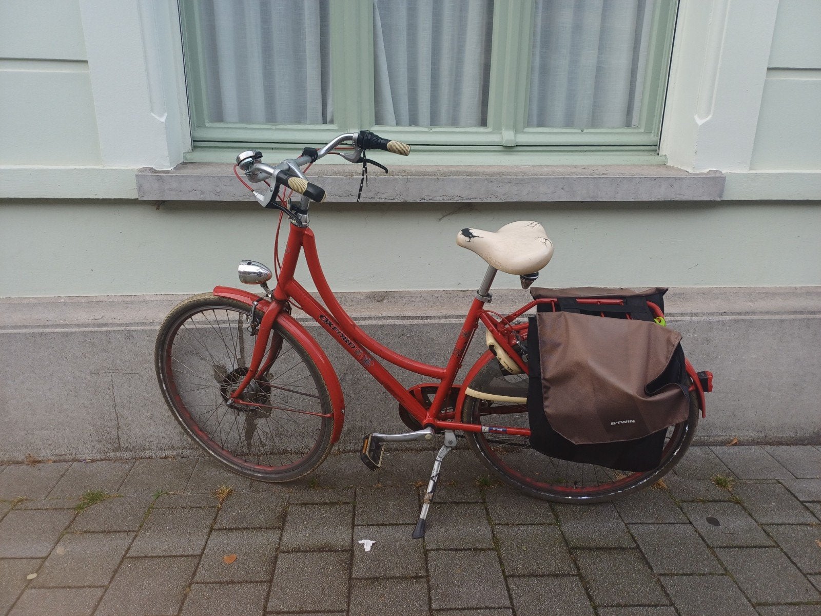 Rode damesfiets oxford city 7 versnellingen, Fietsen en Brommers, Ophalen, Gebruikt, Minder dan 10 versnellingen, Schijfrem